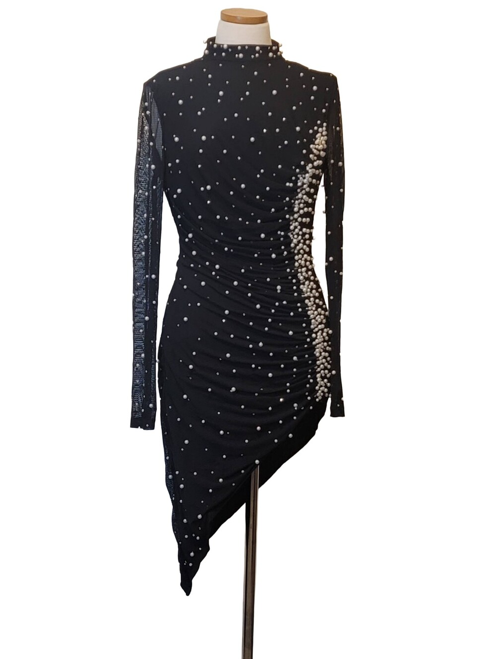 Banjul Sheer Pearl Embelleshed Beaded Date Night Ladies Night Out Party Dress